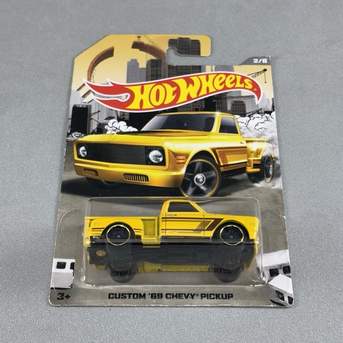 Hot Wheels Custom '69 Chevy Pickup Yellow Rad Trucks 2/8 Stepside - Picture 6 of 9