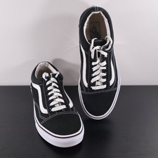Vans Old Skool Black White Canvas Suede Athletic Skate Shoes Men's 7 Women's 8.5