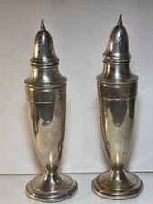 Sterling Silver Salt & Pepper Shakers Reinforced With Cement 4 oz.