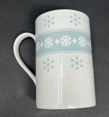Lenox Blue Easter Eyelet Coffee Tea Mug Cup 14oz Floral Design