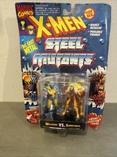 1994 Toy Biz Marvel X-Men Steel Mutants Wolverine Vs Sabretooth Figures T620
