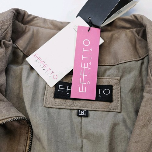 Effetto d'Italia Italian Softbrown Leather Jacket Light Brown M Men NWT - Picture 15 of 15