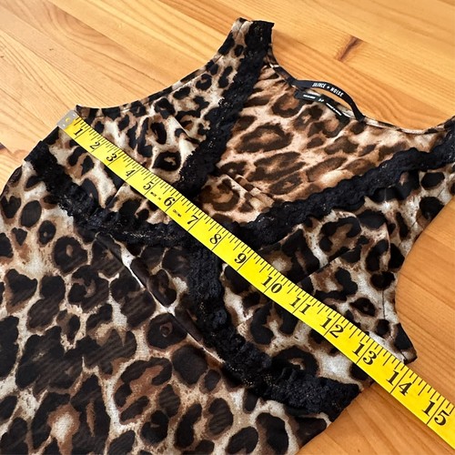 Top Women S Babydoll Leopard Print Sheer Lace Mesh Tank 90s Y2K Indie Grunge - Picture 4 of 8
