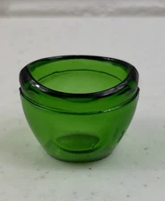 Vintage Optabs Bradford Advertising Ophthalmic Green Glass Eye Wash Cup 50's