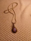 Glass Opal Like Stone Mexico Stamp Silver 92.5 Necklace And FoiL Pendant W