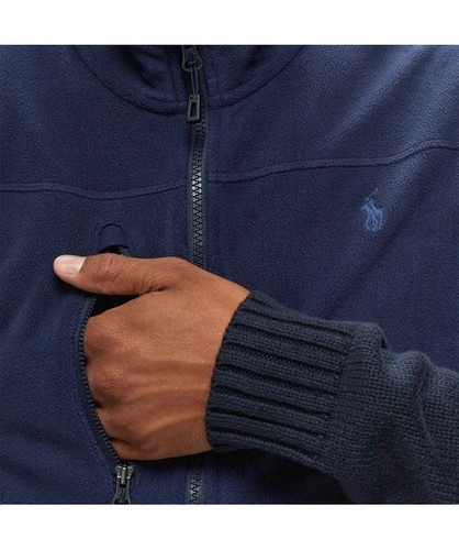 $125 Polo Ralph Lauren Men's Full Zip Fleece Vest, Navy, XL - Picture 4 of 4