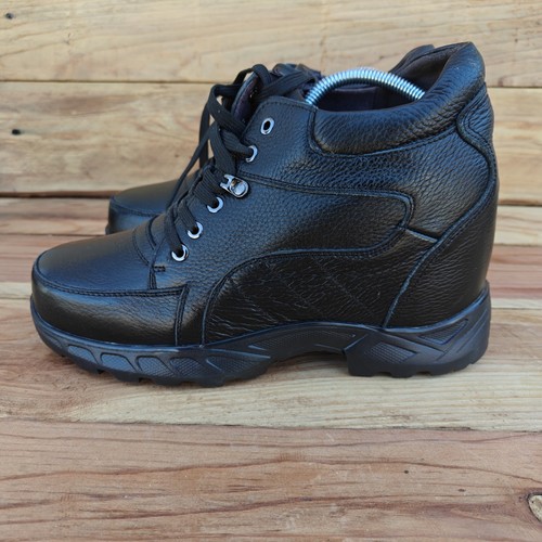 CALDEN Men's Sz 10 5.2 In Elevator Height Increase Pebble Grain Leather Shoes - Picture 2 of 9