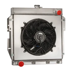 4 Row Aluminum Radiator Shroud Fan fit 1955-1957 Ford Thunderbird T-Bird V8 HOT