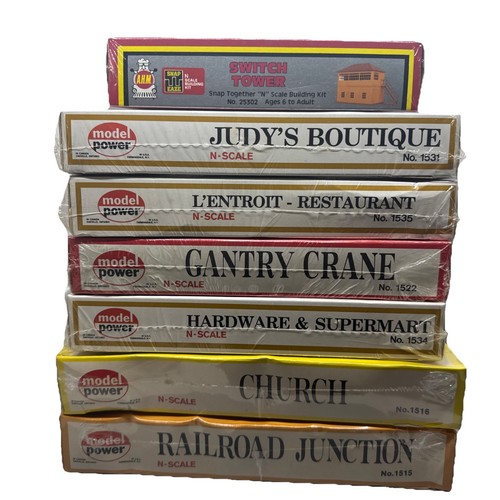 Lot of 7 HO Scale Kits & 1 N Scale Model Power Building Kits NOS NEW AND SEALED - Imagen 1 de 8