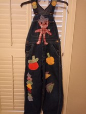Vtg Lee Sanforized Jelt Denim Overalls Sz Med Union Made Waist-32" Boho Fun