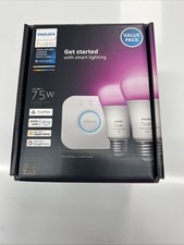 Philips - Hue Color A19 Smart LED Bulb Starter Kit  White and Color Ambiance New