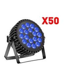 50PCS DMX RGBW 18 LED Wash Par Fixture Stage Lights Party Disco Show Lamp