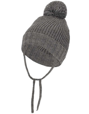 Sarlini Unisex  kuschelig warme Strick Mütze Größe 1 - 2 Jahre grey melange