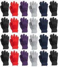 24 PK of Wholesale Black Beanies Or Gloves, Thermal Winter Hat Assorted Solid 