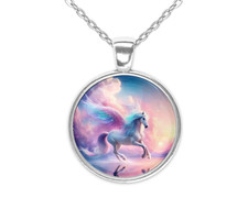 Mystical Magical White Unicorn Art Silver Jewelry Necklace Earrings Bracelet