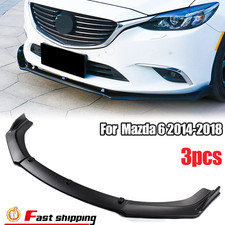 Painted Black Front Bumper Body Kit Spoiler Lip 3pc For Mazda6 Mazda 6 2014-2018