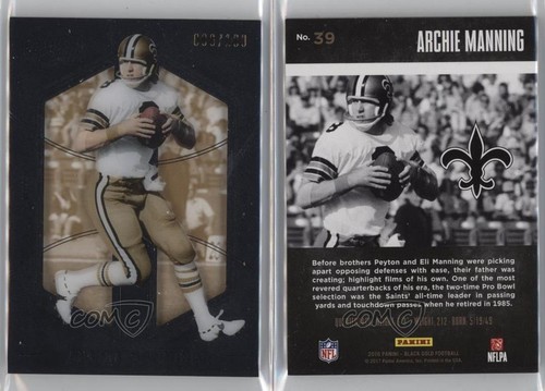 2016 Panini Black Gold White Gold /100 Archie Manning #39 - Afbeelding 3 van 3