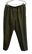 Vintage 90's Women's Alfred Dunner Olive Green Hi-Waist Pull-On Pants Size 14