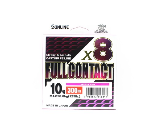 Sunligne P.E Ligne X8 Full Contact Casting 300m P.E 10 125lb Pink (5841)