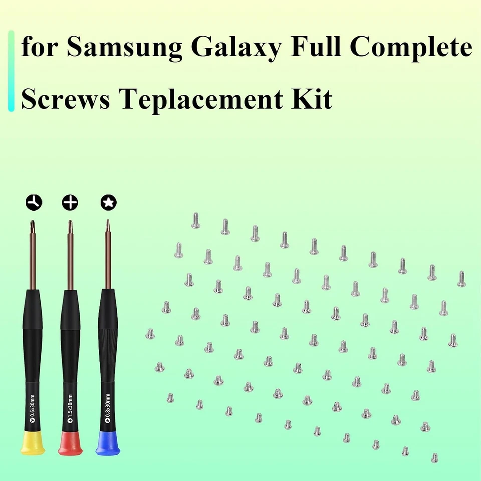 Tornillos completos de repuesto para teléfono móvil Samsung Galaxy 1,4 x 2,0 mm Foto 2 de 4