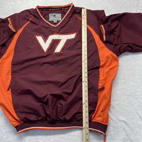 Virginia Tech Hokies Colosseum V-Neck Lined Windbreaker Pullover Men XL Burg - Picture 13 of 16