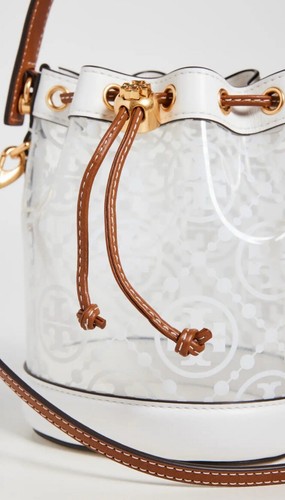 Borsa a tracolla Tory Burch T Monogram piccola trasparente secchiello $428 - trasparente/bianco - Foto 6 di 15