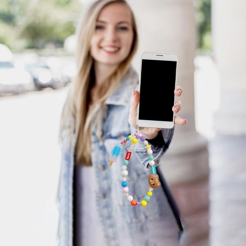 Breloque de téléphone portable esthétique chaîne sangle perles charme mignon - Photo 8 sur 11