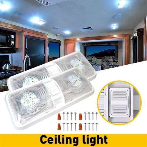 2PCS 12V Led RV Ceiling Dome Light RV Interior Lighting For Boat Trailer Camp DR - Picture 3 of 12