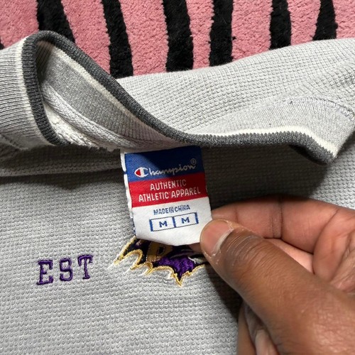 Sudadera De Colección Y2K Champion Baltimore Ravens Logo Bordado Cuello Redondo - Imagen 4 de 6