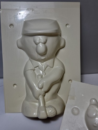 8 Vintage Plastic Sugar Candy Chocolate Molds Lot Birds Bunnies High Heel Golfer - Picture 2 of 13