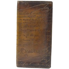Berluti Sequoia Scritto Venezia Leather Men's Long Wallet - Authentic