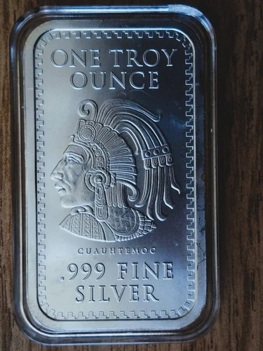 1 oz. Troy Golden State Mint Silver Bar Aztec Calendar .999 Fine