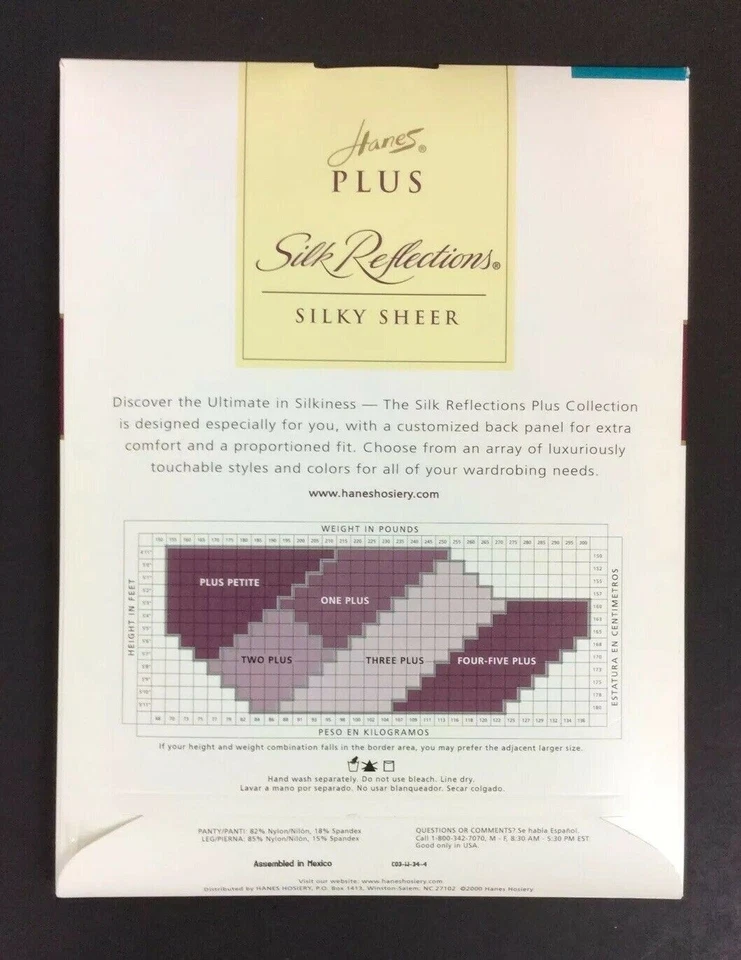 Hanes Silk Reflections Plus 2X Pantimedias Control Top Puntera Reforzada Apenas Allí Foto 2 de 3