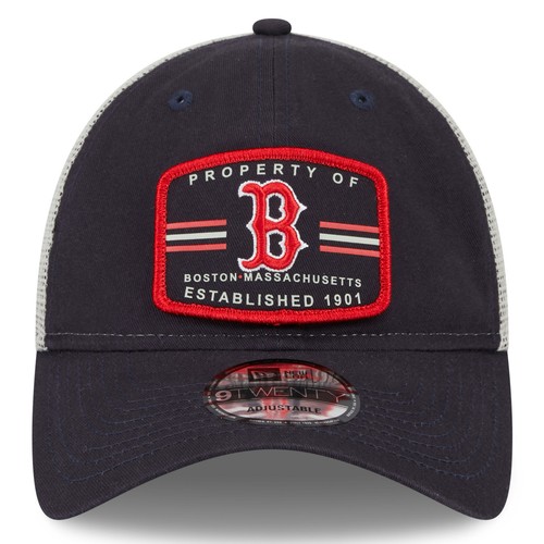 Men's New Era Navy Boston Red Sox Property Trucker 9TWENTY Snapback Hat - Picture 2 of 6