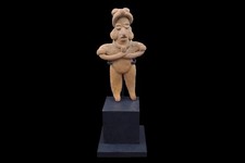 Ancient Pre Columbian Colima Pottery Standing Male Figure, Full Body Idol Ancient Pre Columbian Colima Pottery Standing Male Figure, Full Body Idol - Image 1
