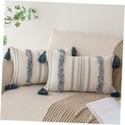 Boho Throw Pillow Covers 12x20 Set of 2 Woven 20" x 12" (Pack of 2) Dark Blue