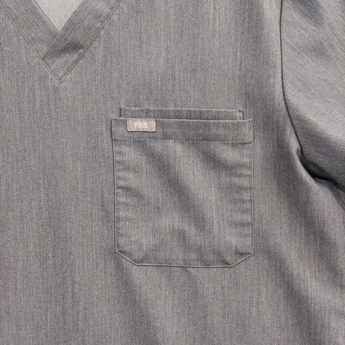 Figs Leon Three Pocket Scrub Top Men's Large Graphite Gray Medical - Picture 3 of 10