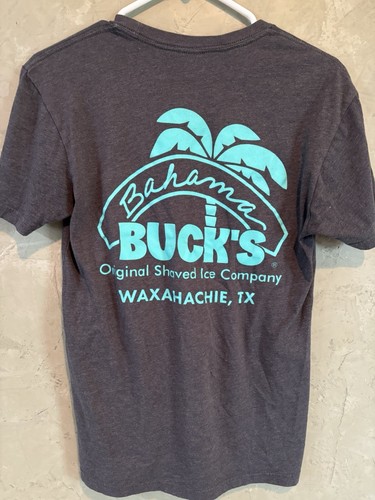 Camisa Bahama Bucks Pequeña Cono Sno Afeitado Empleado Hielo Pequeña Mancha Waxahachie TX - Imagen 2 de 5