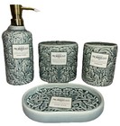 Morris and Co 4/Pc Vanity Set Seafoam Blue Celadon