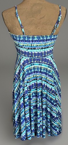 Cato Women's Sun Dress Size S Adjustable Straps Lined Top Stretch Hi Lo Hem - Picture 3 of 4