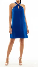JOLT Juniors Satin Halter Mini Dress Large Royal Blue Keyhole Sleeveless NWT