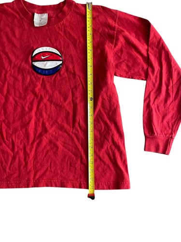 Vintage Y2K Nike Hoops T Shirt 3D Basketball Long Sleeve Tee Red Youth Size XL - Picture 4 of 6
