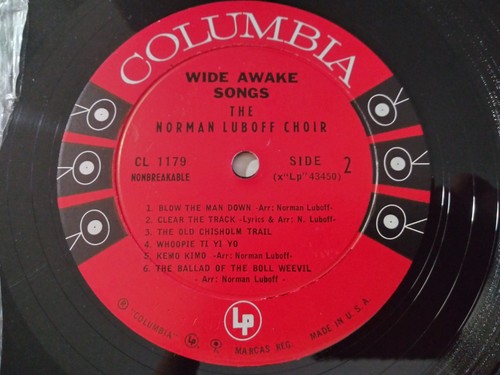 Norman Luboff Choir – Sleepy Time Songs / Wide Awake Songs VG++ Mono Record 1958 - Picture 4 of 4