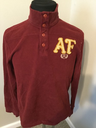 Abercrombie & Fitch Sweatshirt Mock Neck Button Closure L vintage - Picture 4 of 6