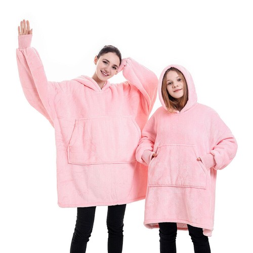 Oversized Hooded Snuggle Blanket Super Warm Fleece Sherpa Hoodie Lounge Jumper ~ - Picture 23 of 33