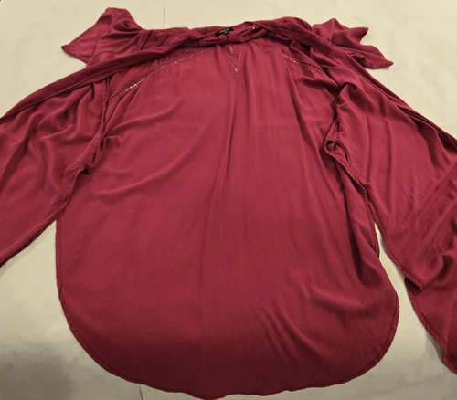 Torrid Women's Open Front Fuchsia Pink Swimsuit Cover Up High Side Slits Size ML - Picture 8 of 11