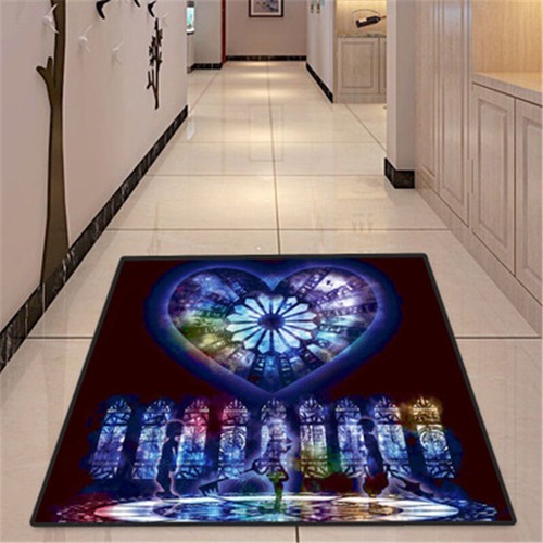 Kingdom Hearts Floor Rug Carpet Bedroom Doormat Non-slip Chair Mat Round/Square - Picture 11 of 25