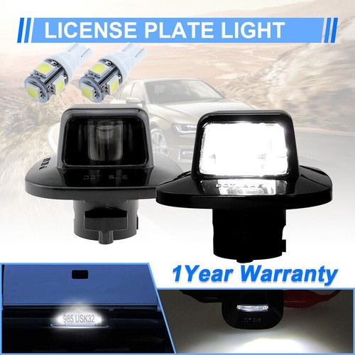 For Chevy GMC C/K Suburban Tahoe Yukon White LED Chrome Tag Light License Plate - Picture 1 of 5