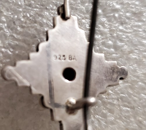 Vintage Sterling Silver 925 BA Earrings Blood Garnet Ear Wire  - Picture 4 of 5