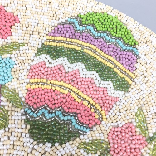 x6 Nicole Miller Beaded Easter Egg Placemat Set Charger Green Blue Pink Floral - Picture 9 of 12